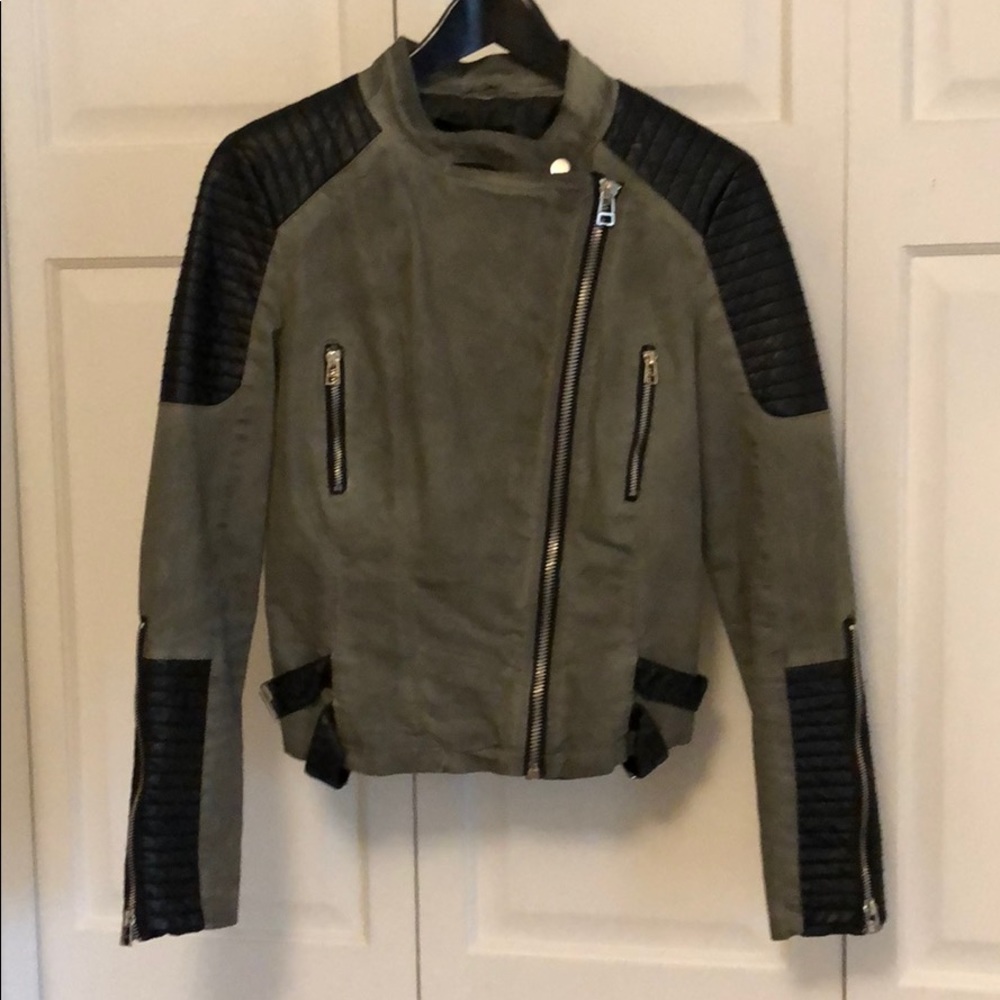 Leather + denim jacket